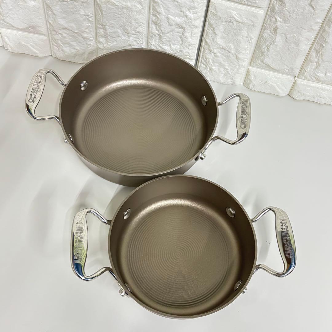 @3 “MEYER サーキュロン 2ピースセット　マイヤー　両手鍋+蓋 調理器具