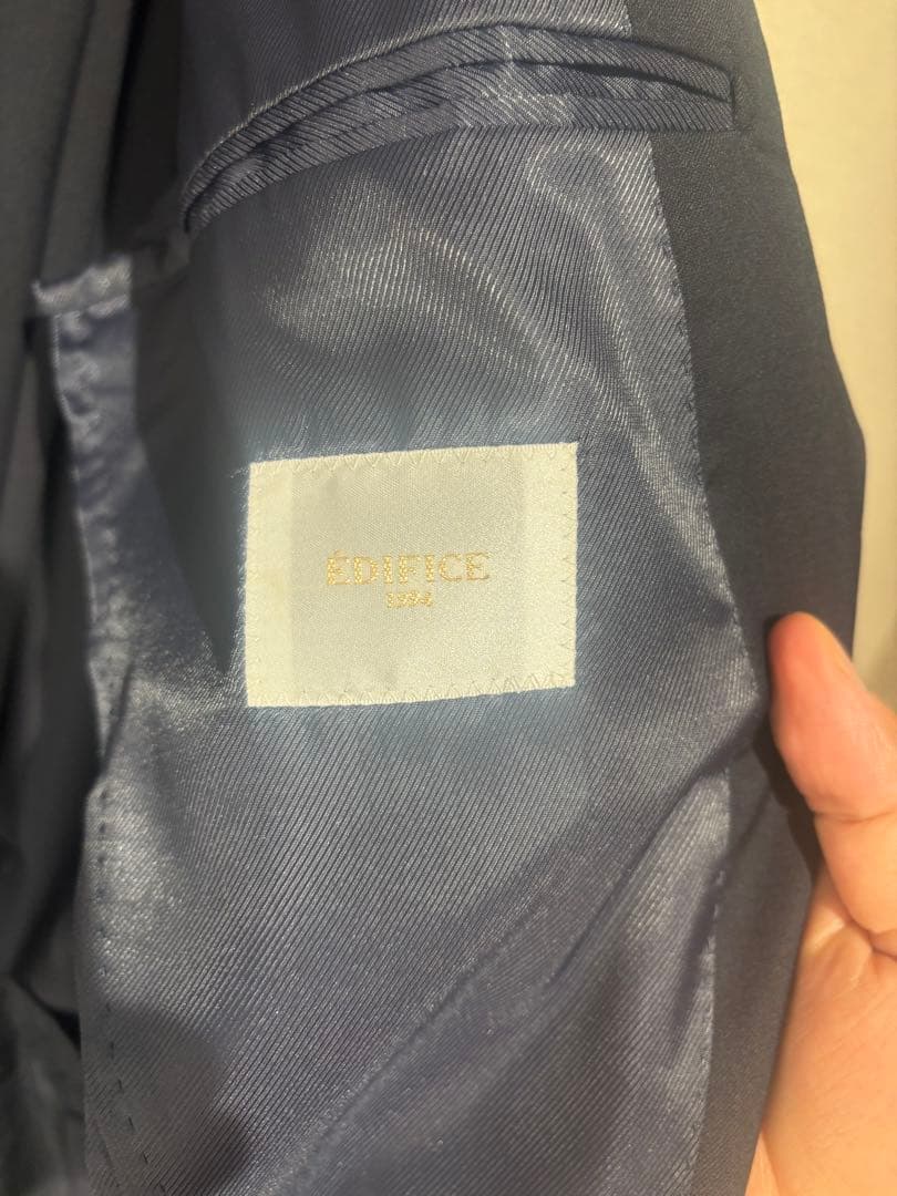 【新品未使用】EDIFICE セットアップスーツ　ネイビー48