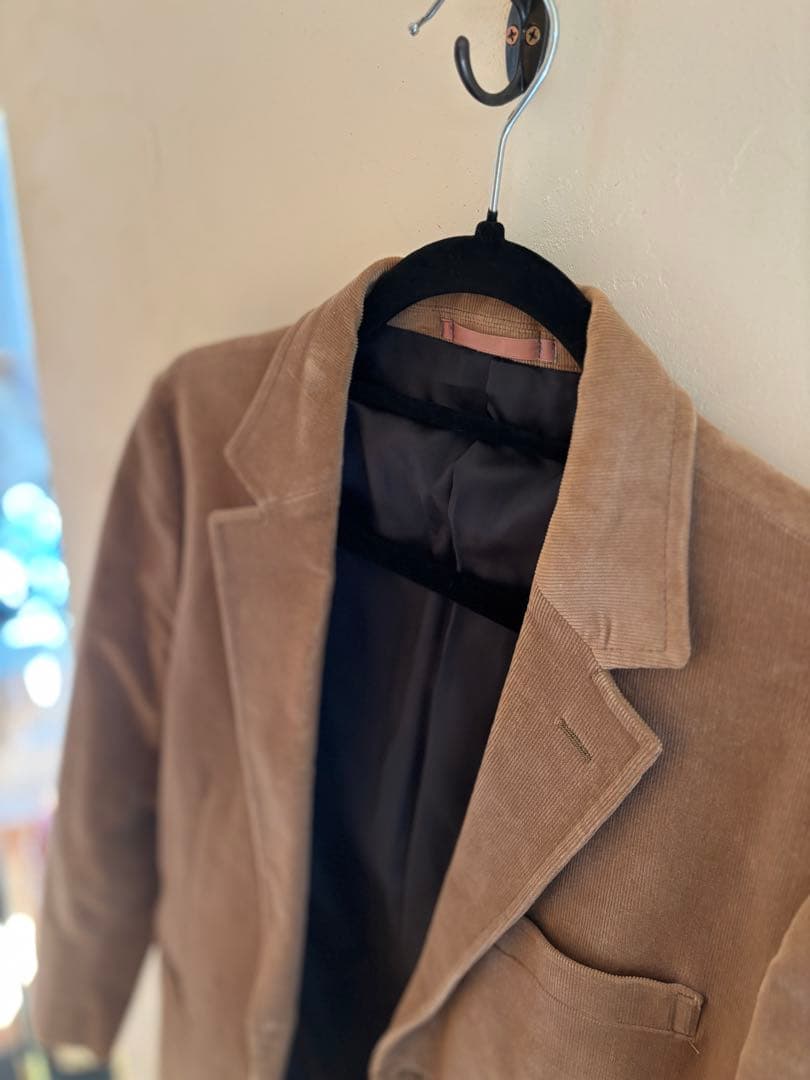 ベージュ コーデュロイ テーラードジャケット