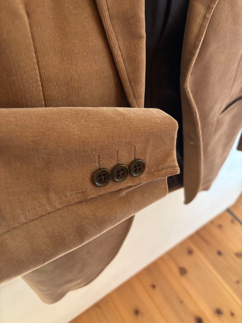 ベージュ コーデュロイ テーラードジャケット