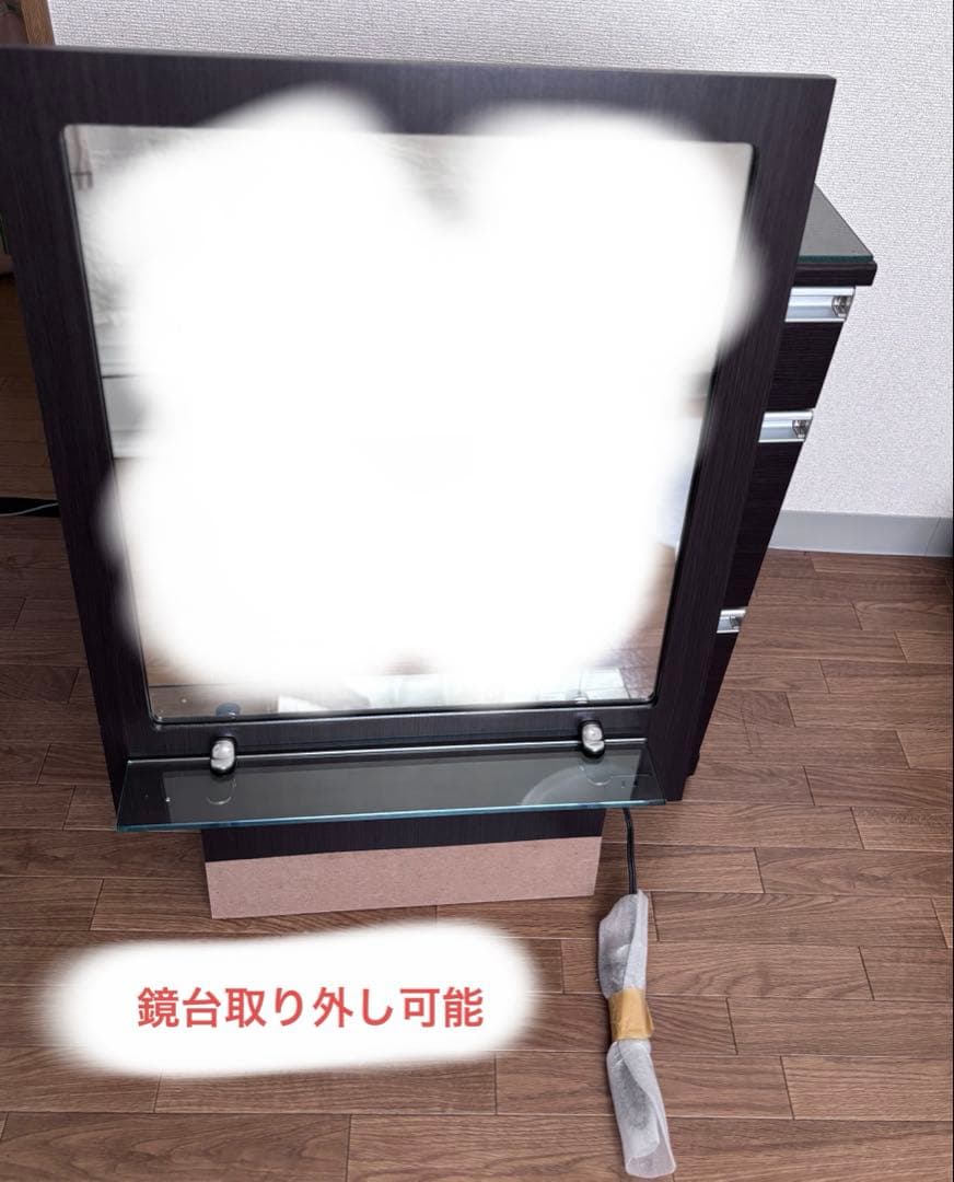 ドレッサー　化粧台　一面鏡　収納棚　テーブル　ブラウン　送料込み
