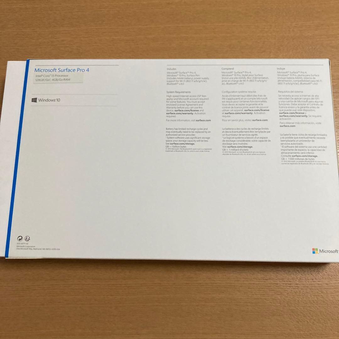 Surface Pro 4 (English/英語OS) 初期化済み・箱つき