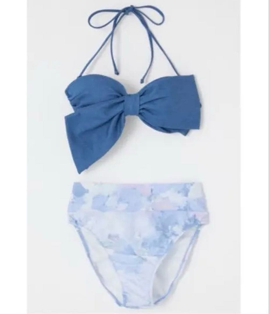 新品 rienda リボンデニムバンドゥカップビキニ XS