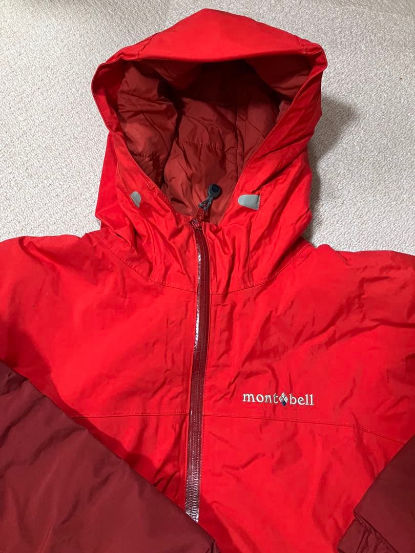 モンベル 140サイズ スノーウェア 赤 人気カラー