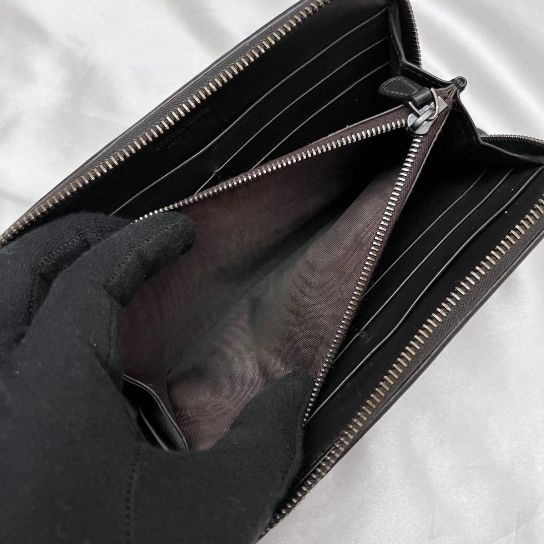 ◇極美品◇ボッテガヴェネタ　長財布　ラウンドファスナー　ダークブラウン　レザー