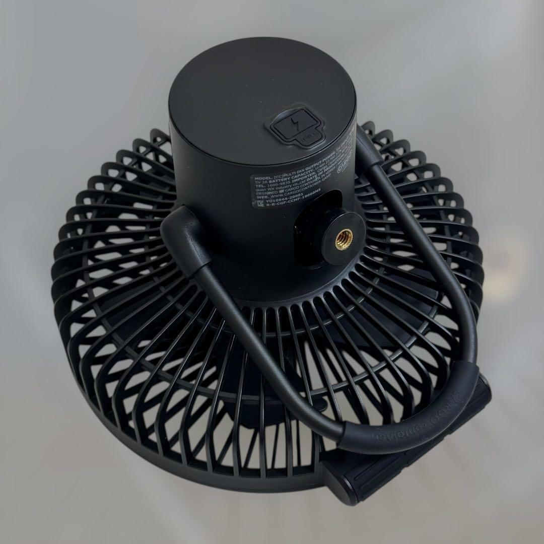 カーゴコンテナ ポータブル扇風機 首振り付き ブラック