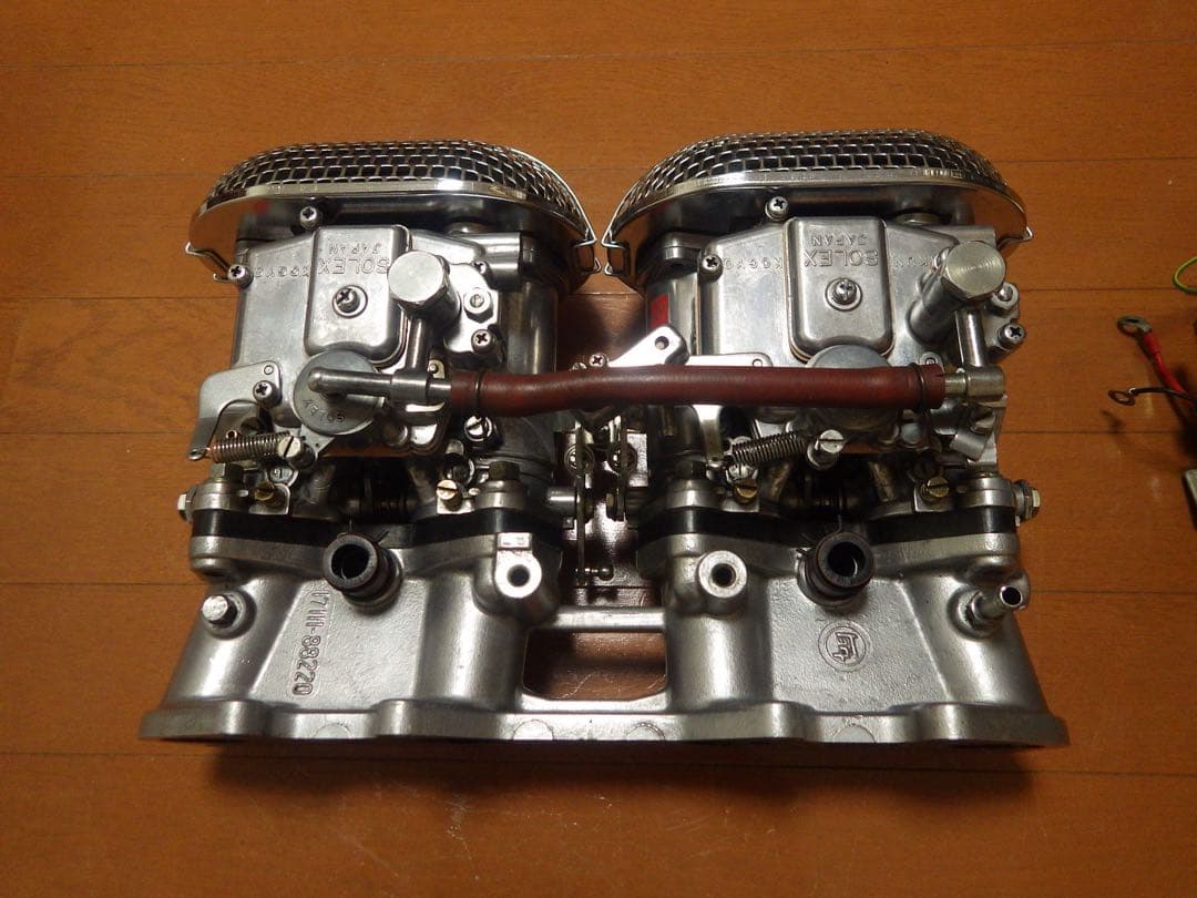 【当時物】トヨタ純正SOLEXソレックス40Φ２連4型+2TG用インマニ付