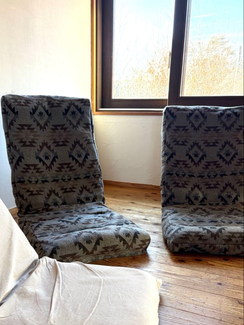 手作りジャストフィットカバー付きニトリ座椅子2脚セット