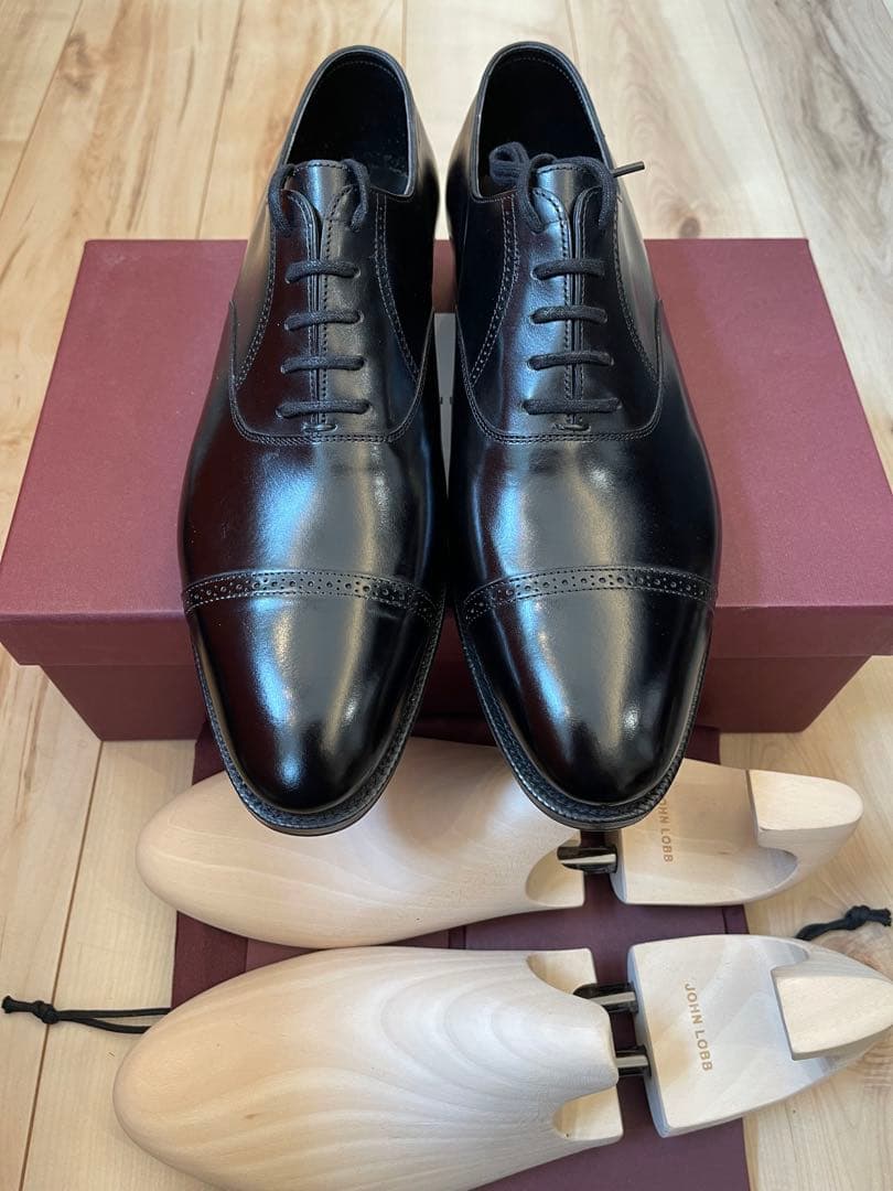 英国製新品JOHN LOBBジョンロブ フィリップ2黒色最高級ライン UK8.5