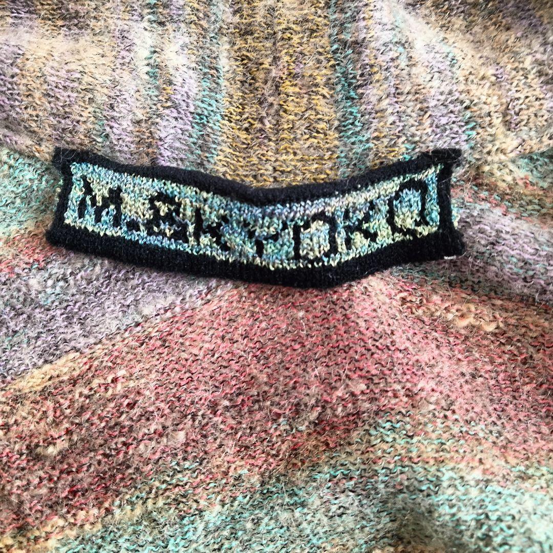 試着のみ美品✨ M.&KYOKO マルチボーダー カーディガン モヘヤ フリー