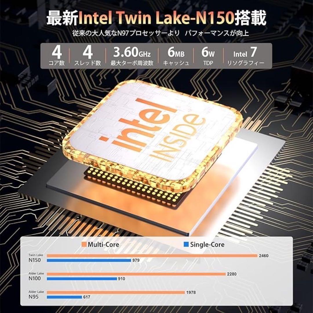 ❤️1品限り❤️ミニPC N150 Windows11 Pro 最大3.60GHz