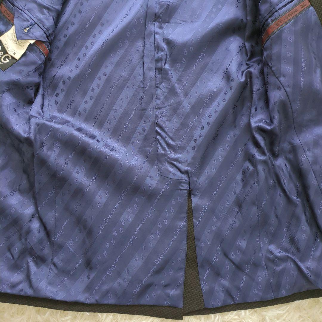 【鑑定済】Dolce&Gabbana　スーツセットアップ　ブラック　総裏　格子柄