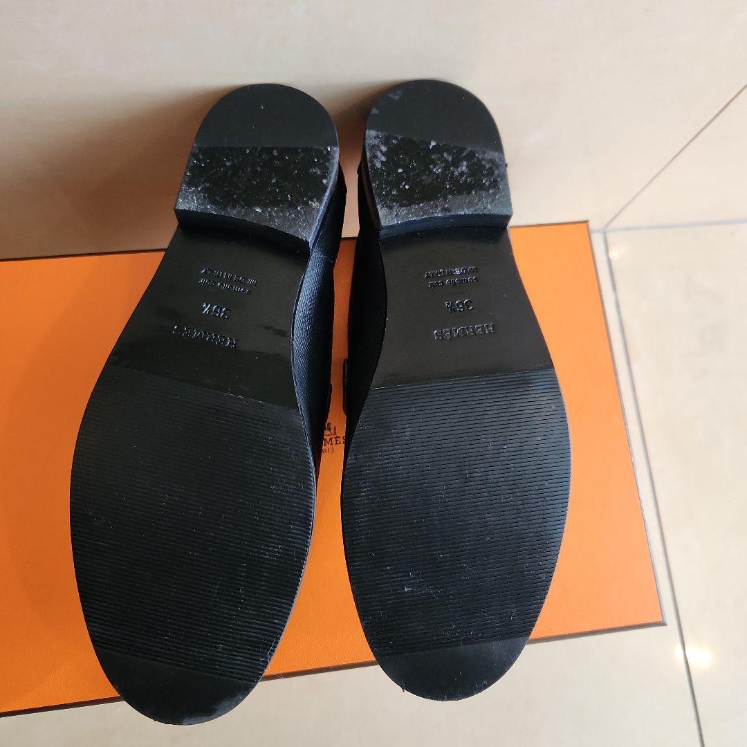★美品★HERMES モカシン《デスタン》36.5エプソン ノワール ブラック