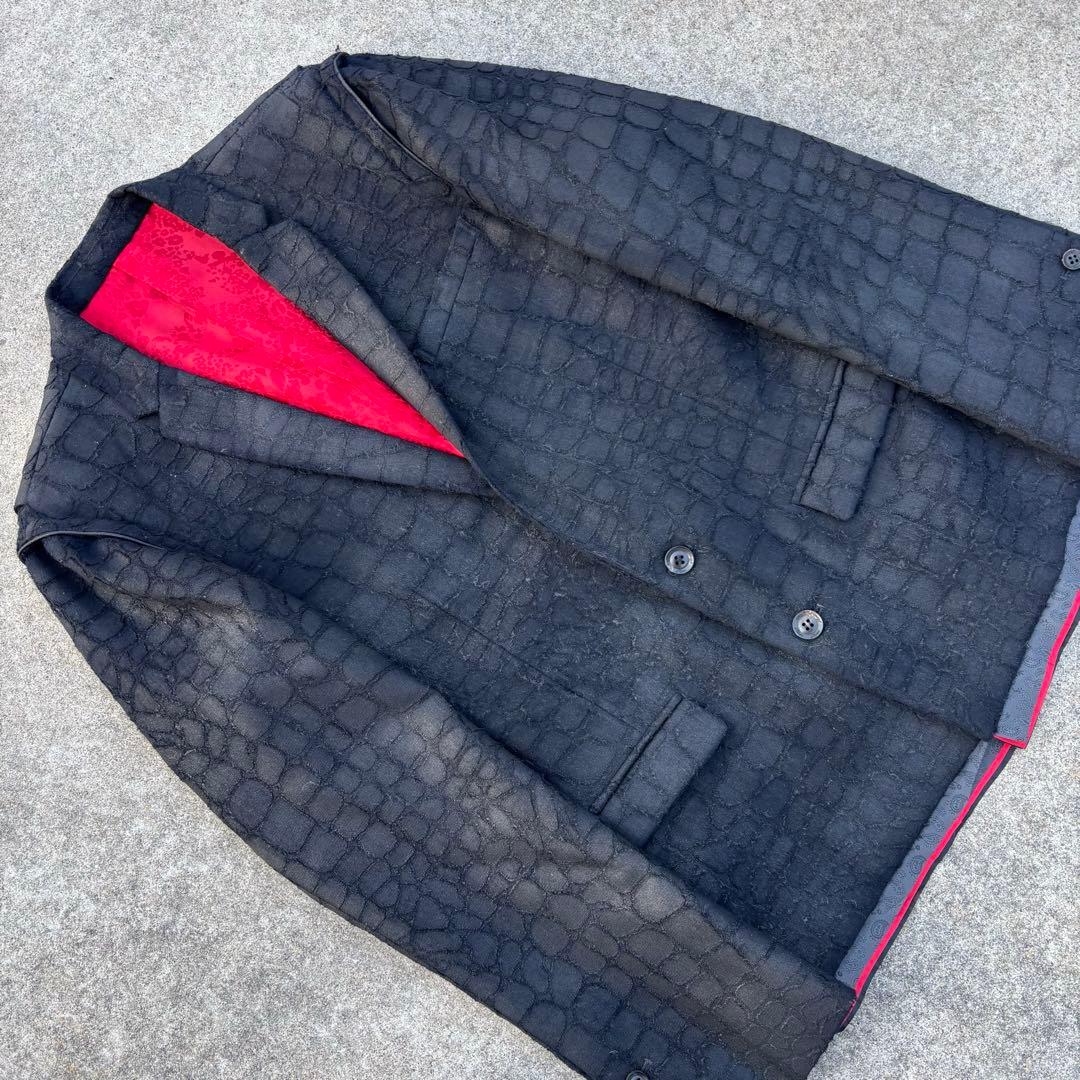 ROEN クロコ型押し テーラードジャケット 赤裏地 アーカイブ V系 ロック