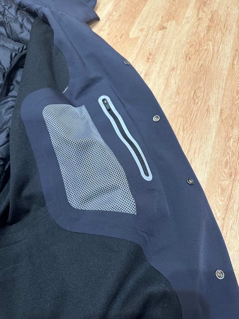 DUNO フード付きネイビーモッズコート　メンズ