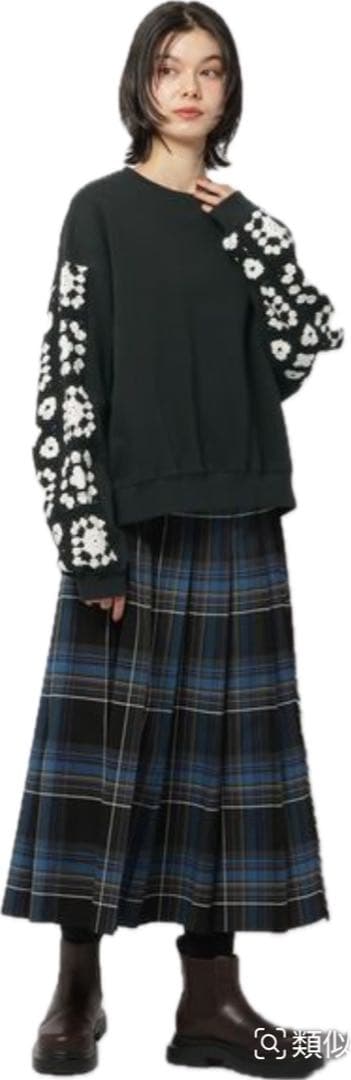 niko and... クロシェコンビプルオーバーL 新色 ブラックニコアンド