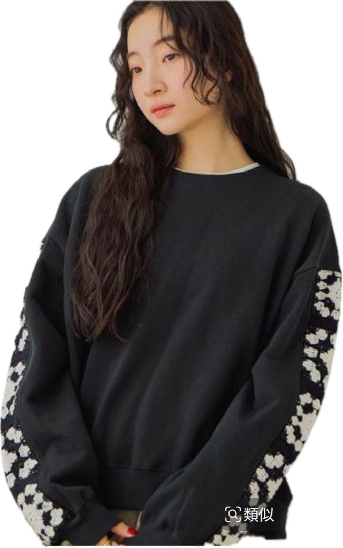 niko and... クロシェコンビプルオーバーL 新色 ブラックニコアンド