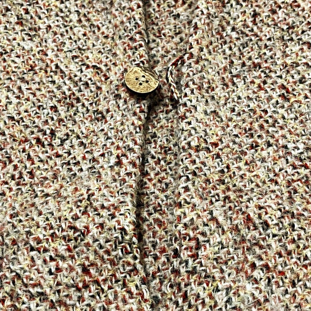 umii 908 45rpm ツィードベスト フリンジ ウール モヘア混 S