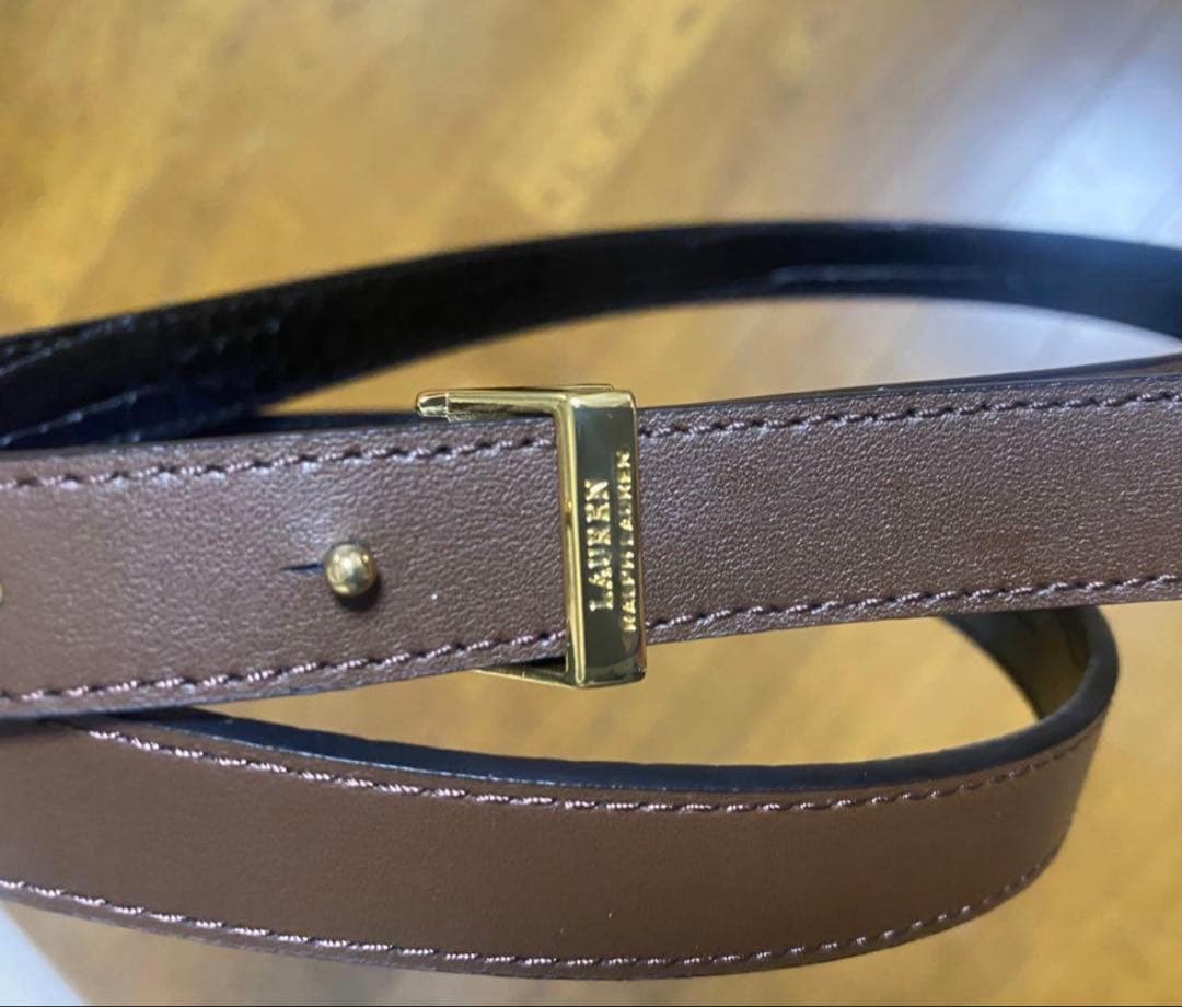 Ralph Lauren レディース クロコダイル調ベルト