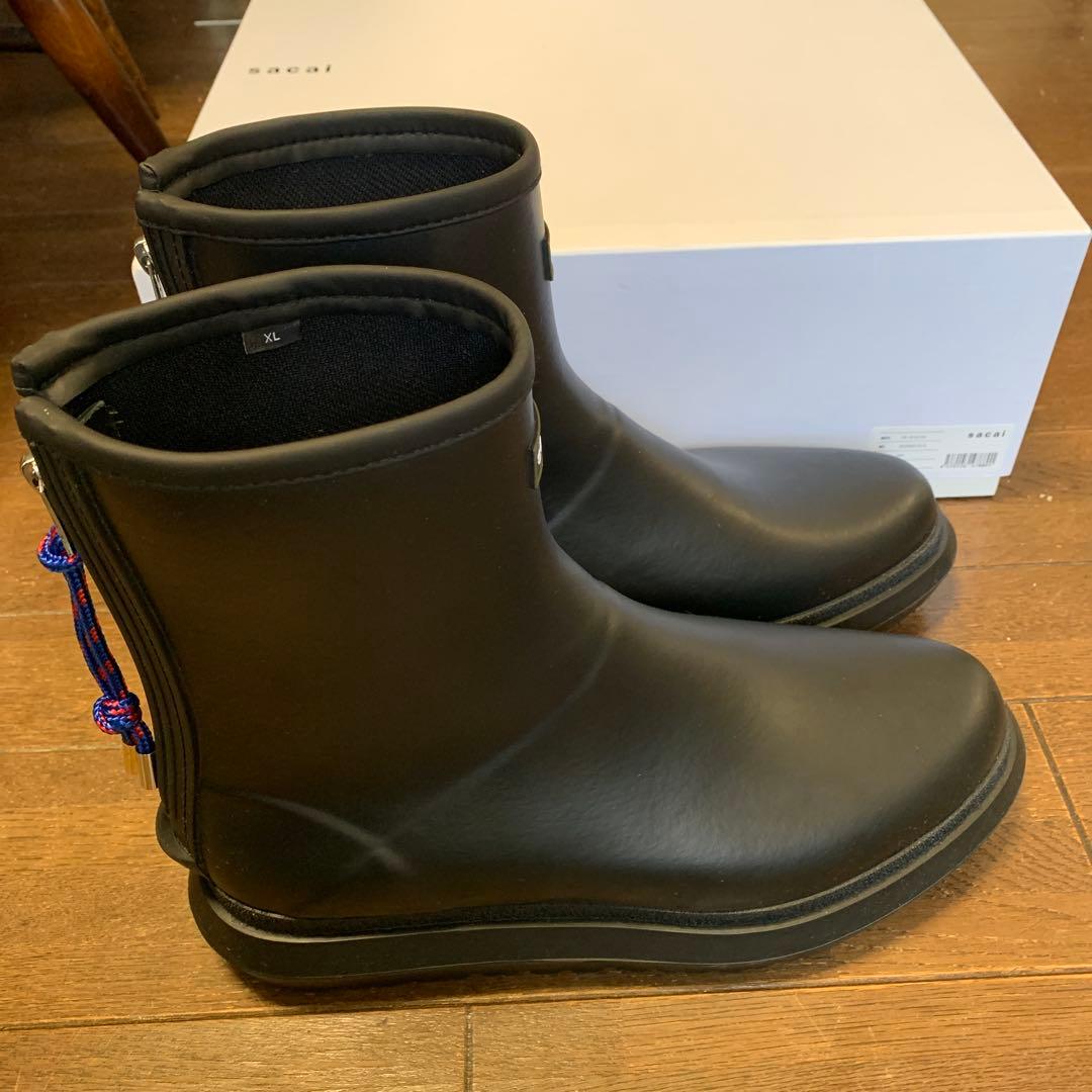 sacai サカイ ラバーブーツ BLACK XLサイズ