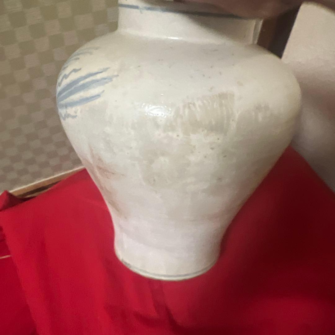 朝鮮美術　李朝白磁染付　鳳凰紋