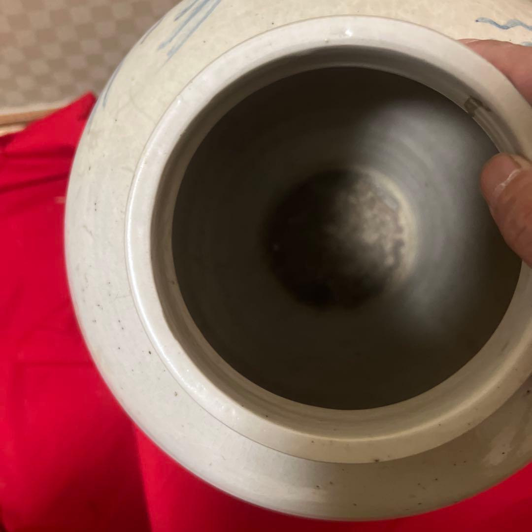 朝鮮美術　李朝白磁染付　鳳凰紋