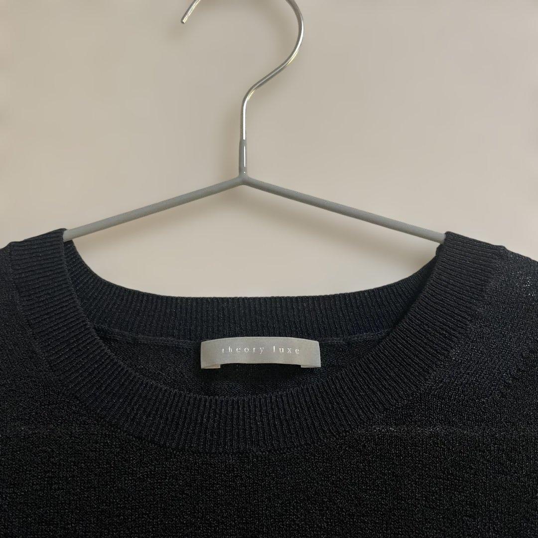 美品　セオリーリュクス　ブラック　黒　カットソー　トップス　シンプル　38号