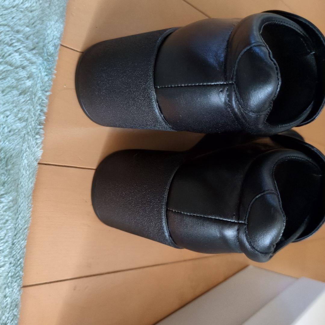 section d'or ブラック レザー スリッポンウェッジソール