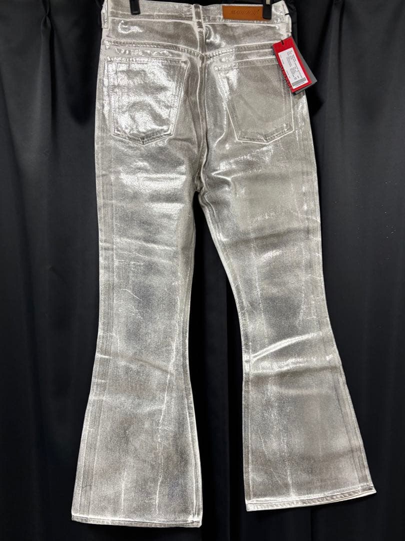 【定価57,400円】MASU シルバーデニムフレアパンツ　サイズ46