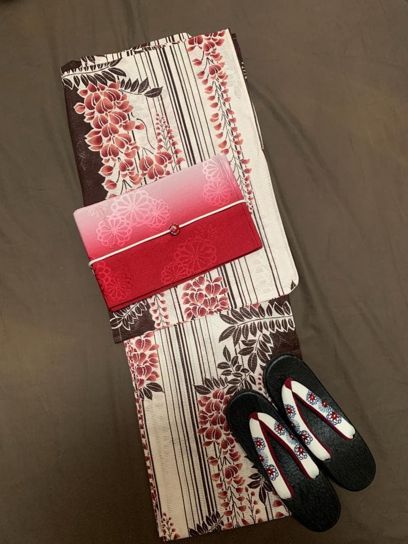 ◆最高級【綿絽浴衣】藤花の古典涼しゆかた◆着物としても着用可◆古典花柄浴衣★新品