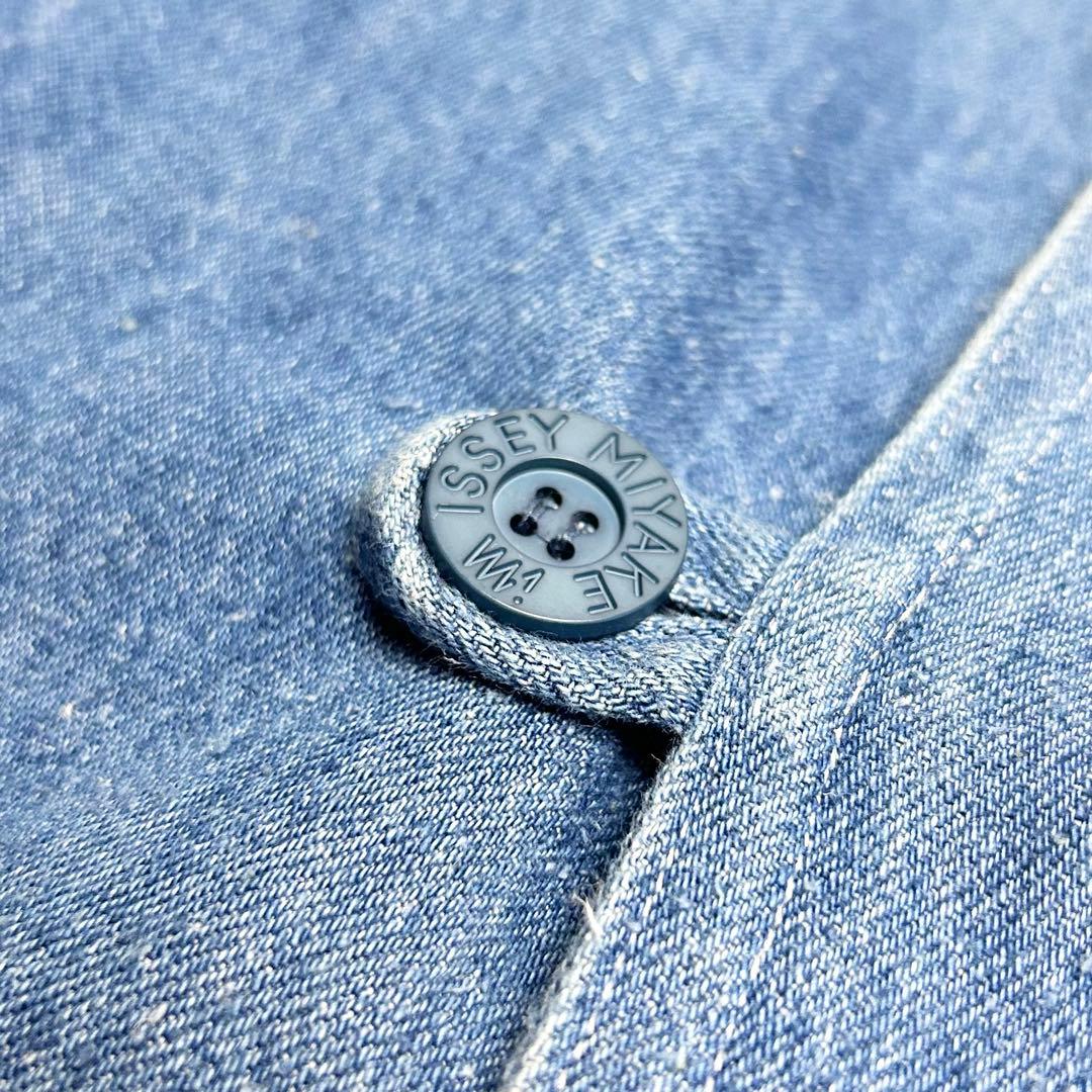 【希少】イッセイミヤケ/80sデニムノーカラーコート/日本エプロン協会/日本製