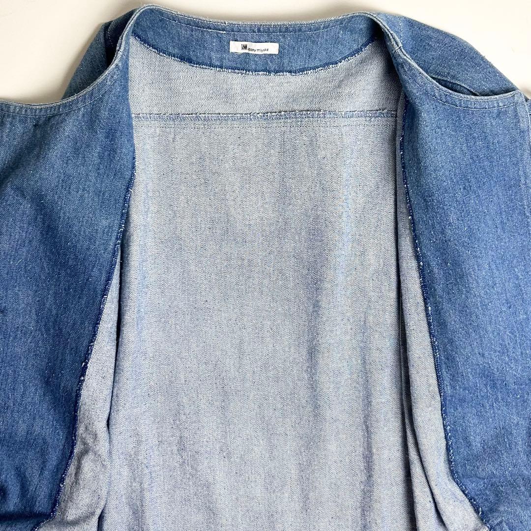 【希少】イッセイミヤケ/80sデニムノーカラーコート/日本エプロン協会/日本製