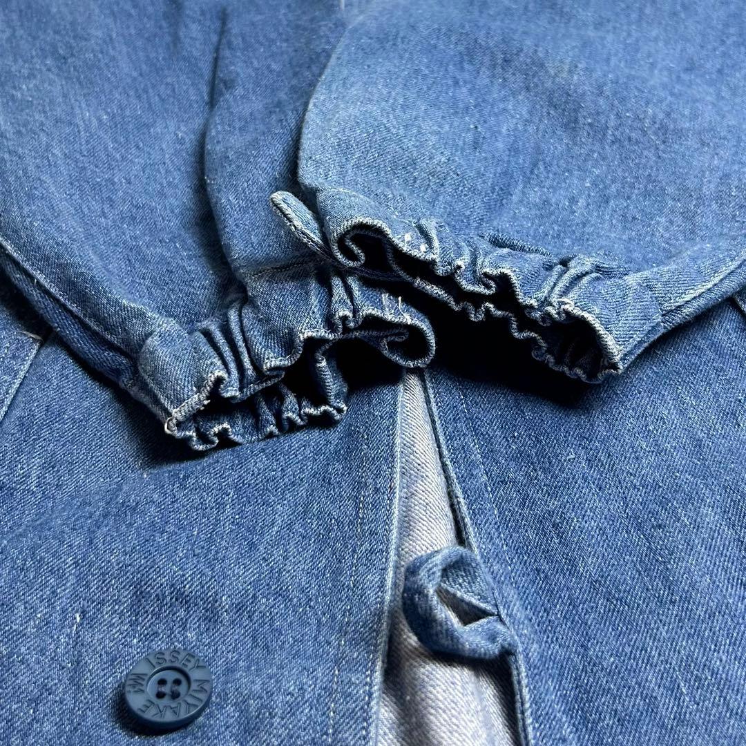 【希少】イッセイミヤケ/80sデニムノーカラーコート/日本エプロン協会/日本製