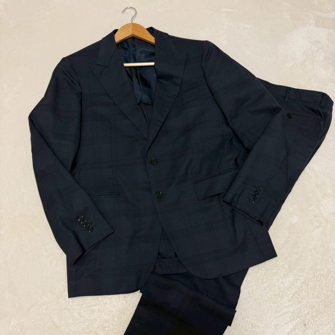 SOVEREIGN ソブリン　セットアップ　チェック　ネイビー　サイズ50