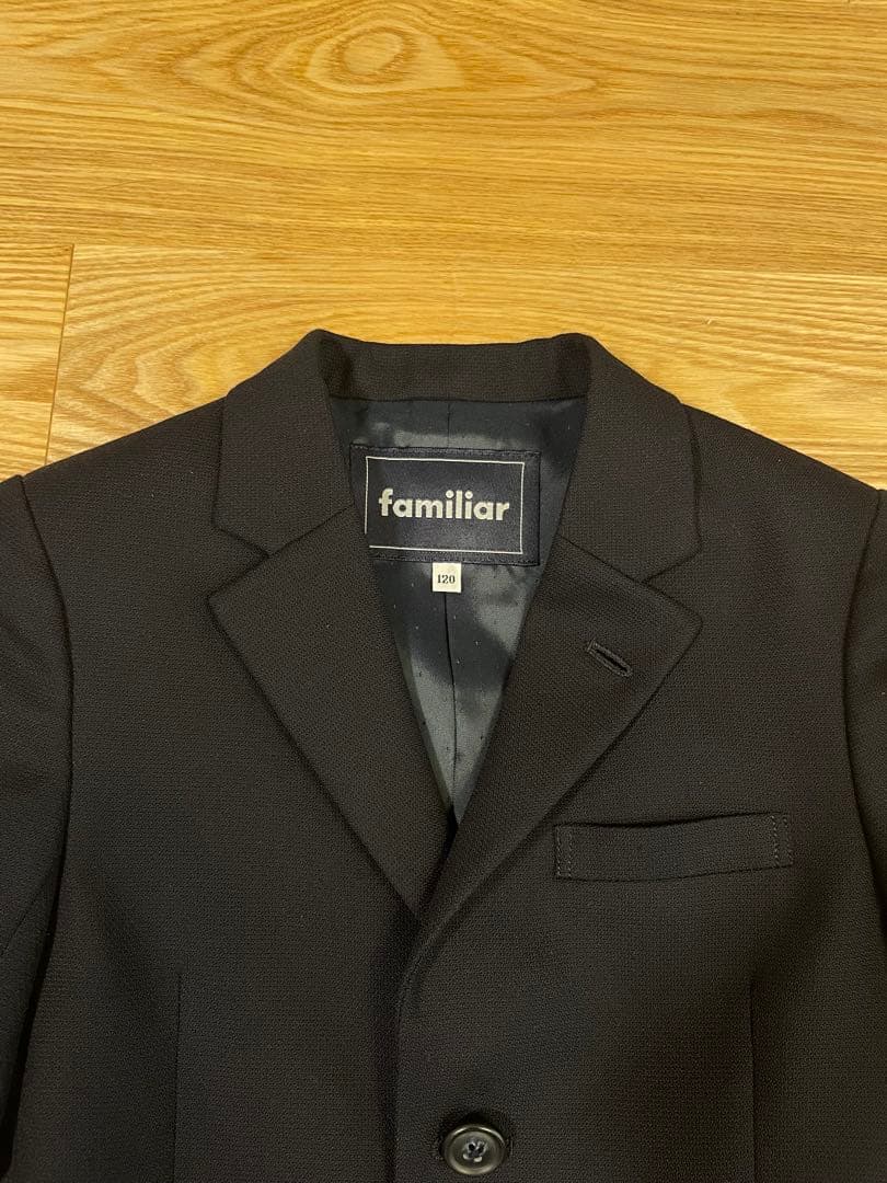 【美品】ファミリア　familiar フォーマルスーツ　120 ネイビー　濃紺