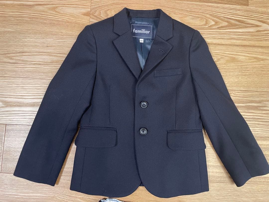 【美品】ファミリア　familiar フォーマルスーツ　120 ネイビー　濃紺