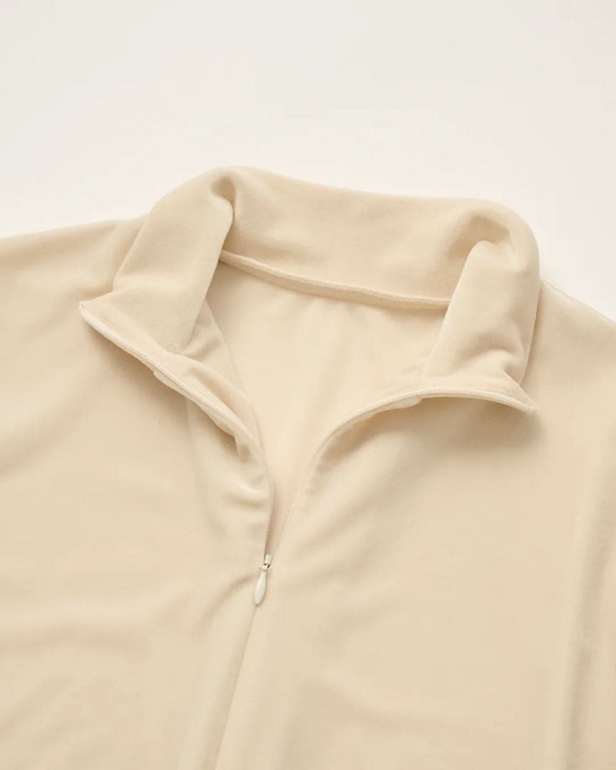 トップス ENOF velour jersey zip tops