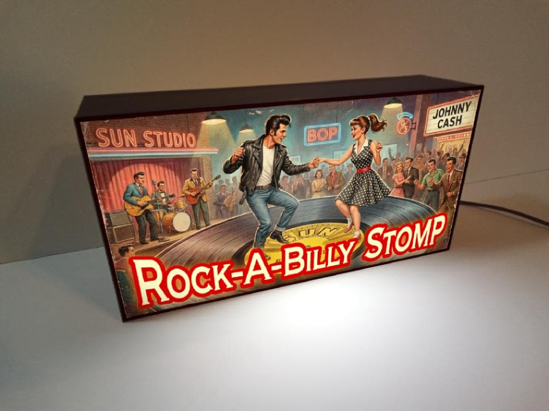 ロカビリー ロックンロール ライブハウス ダンス 看板 置物 雑貨 ライトBOX