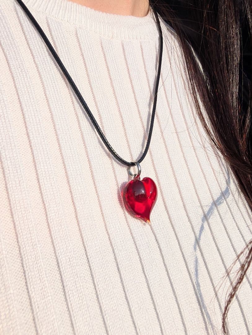 2026年新作 ムラーノガラス（ヴェネチアガラス）　ハート型ネックレス