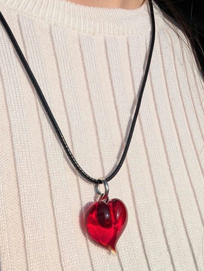 2026年新作 ムラーノガラス（ヴェネチアガラス）　ハート型ネックレス