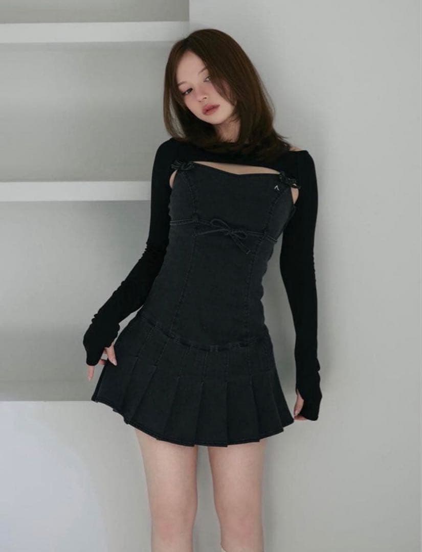 ワンピース andmary bonnie denim mini dress