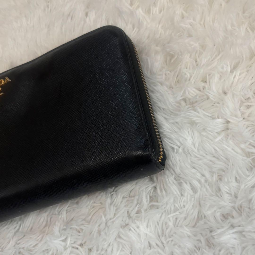 PRADA プラダ サフィアーノレザー ロングウォレット 小銭入れ ブラック
