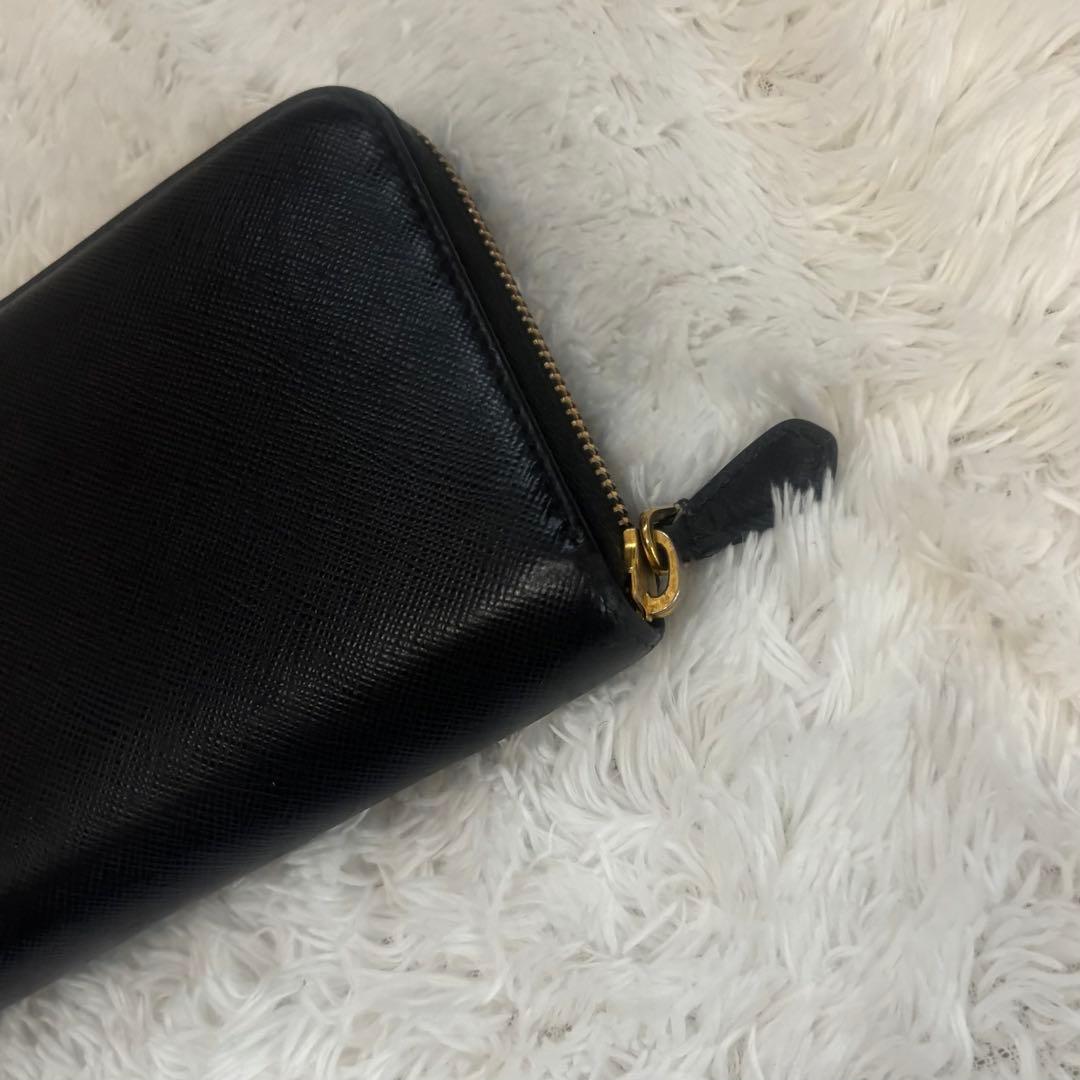 PRADA プラダ サフィアーノレザー ロングウォレット 小銭入れ ブラック