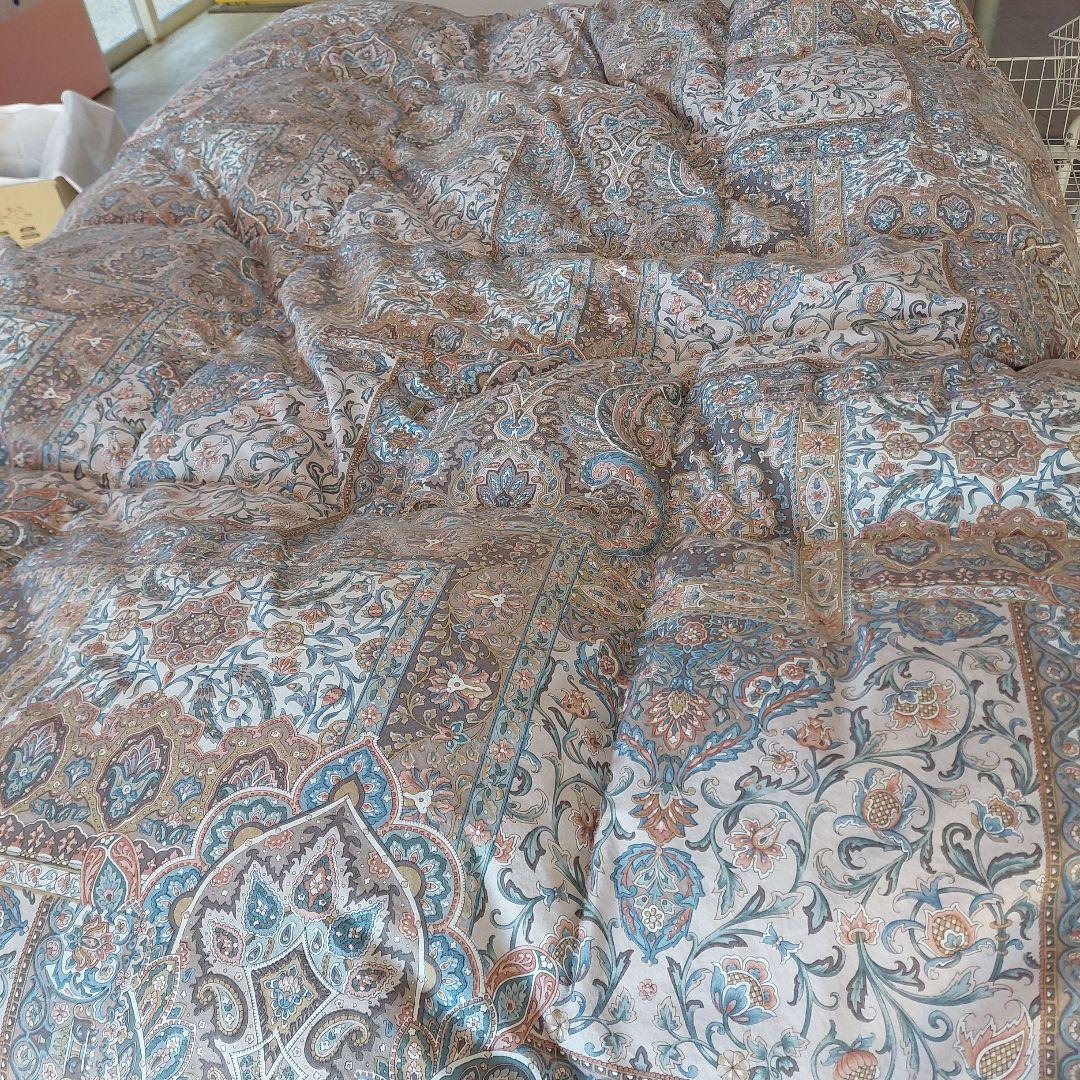 羽毛花柄掛け布団 中古品