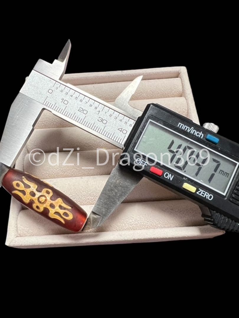 【一点限り】dZI ジービーズ 西蔵 赤瑪瑙 彫刻 金剛杵六字真言天珠