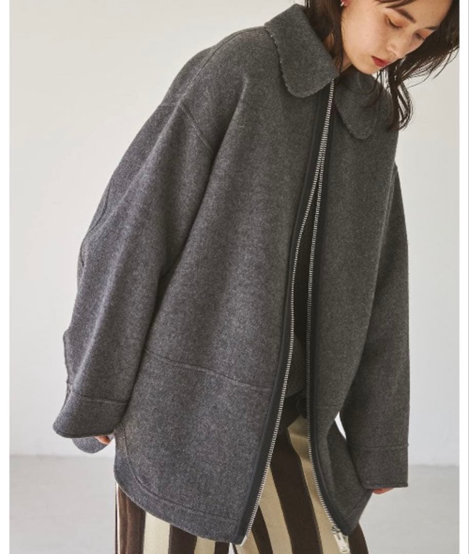 TODAYFUL グレー ウールリバージャケット