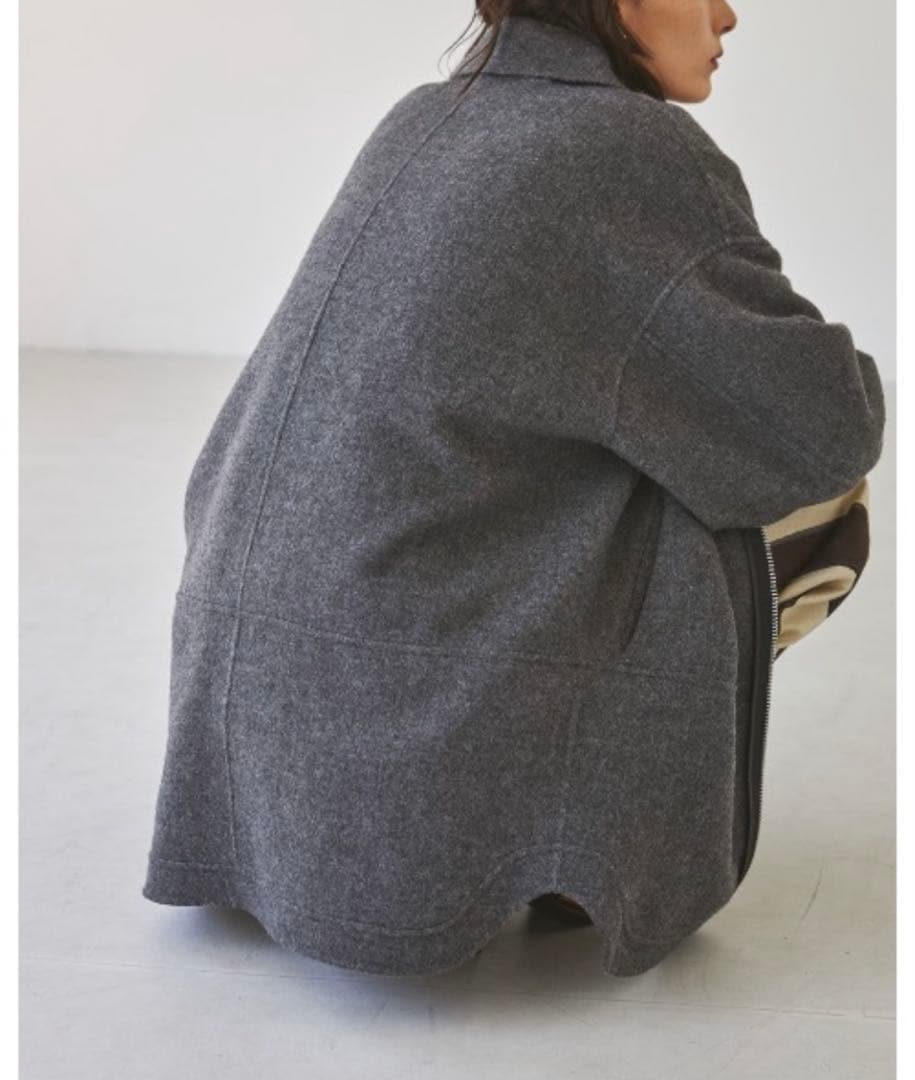 TODAYFUL グレー ウールリバージャケット
