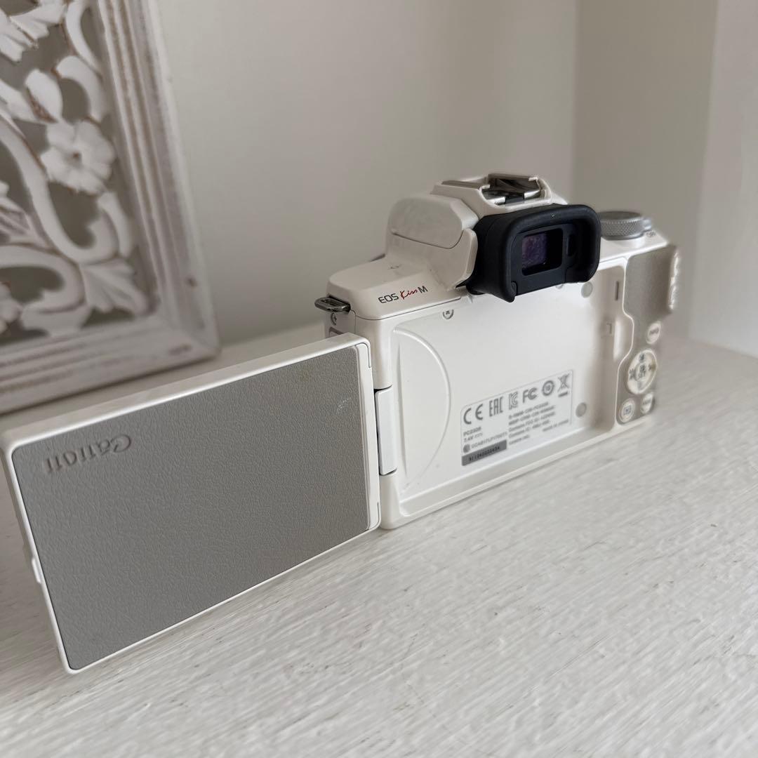 Canon ミラーレス一眼 EOSkissM レンズセット ホワイト