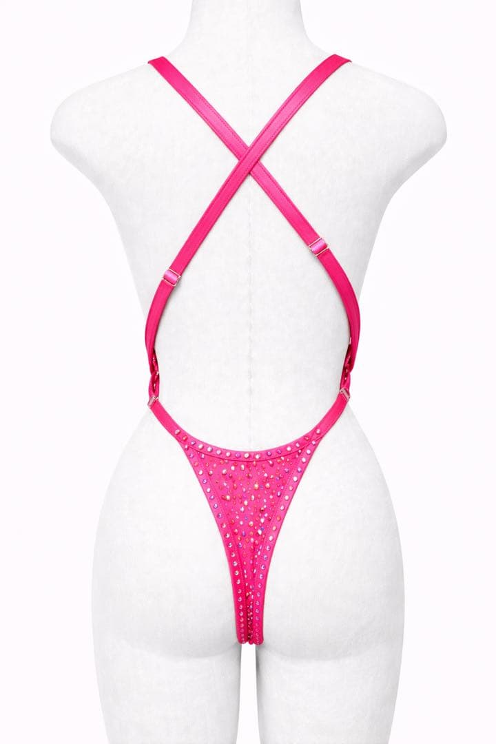 フリンジ付きピンクビキニ　ポールダンス