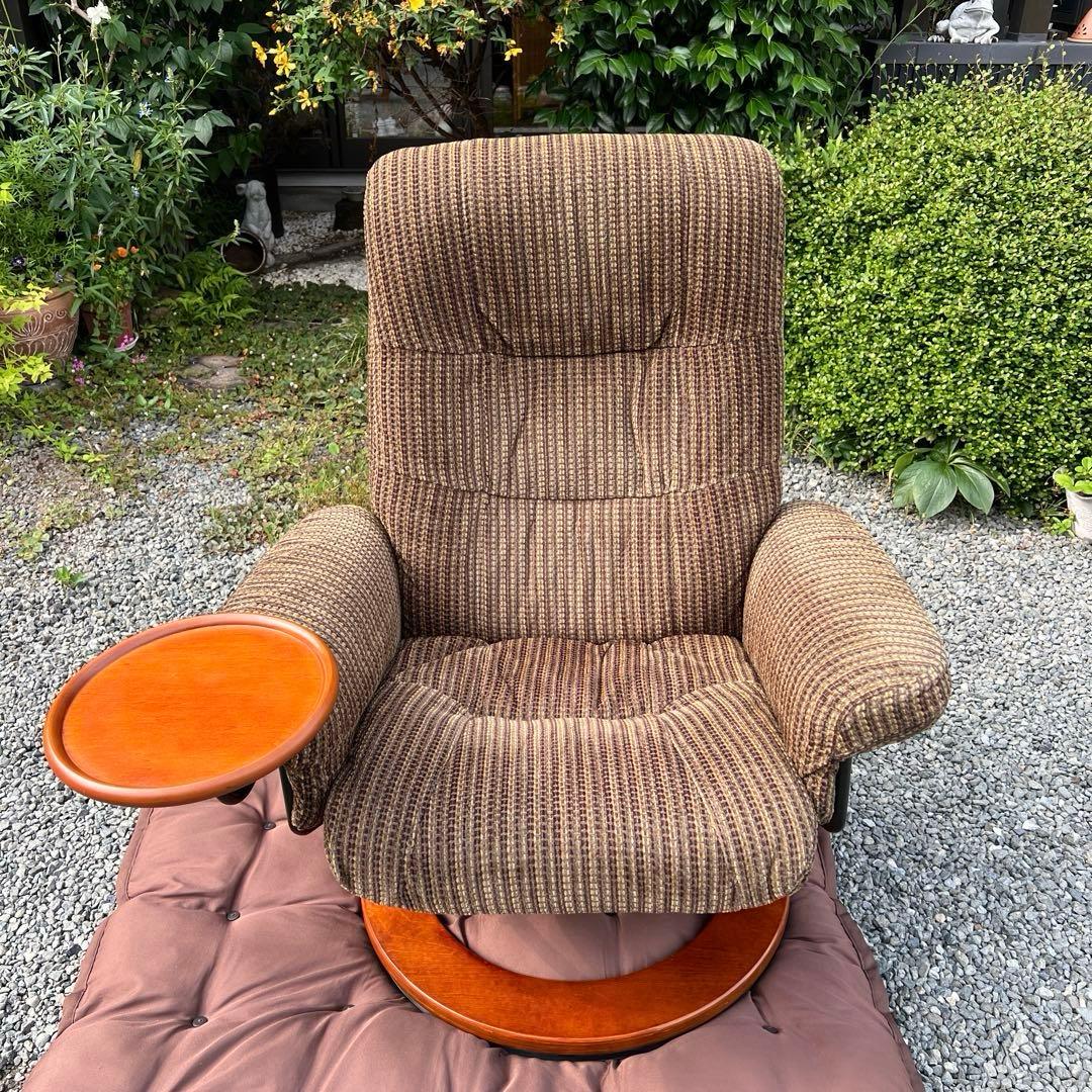 リクライニングソファ オットマン付き パーソナルチェア テーブル 1人掛け